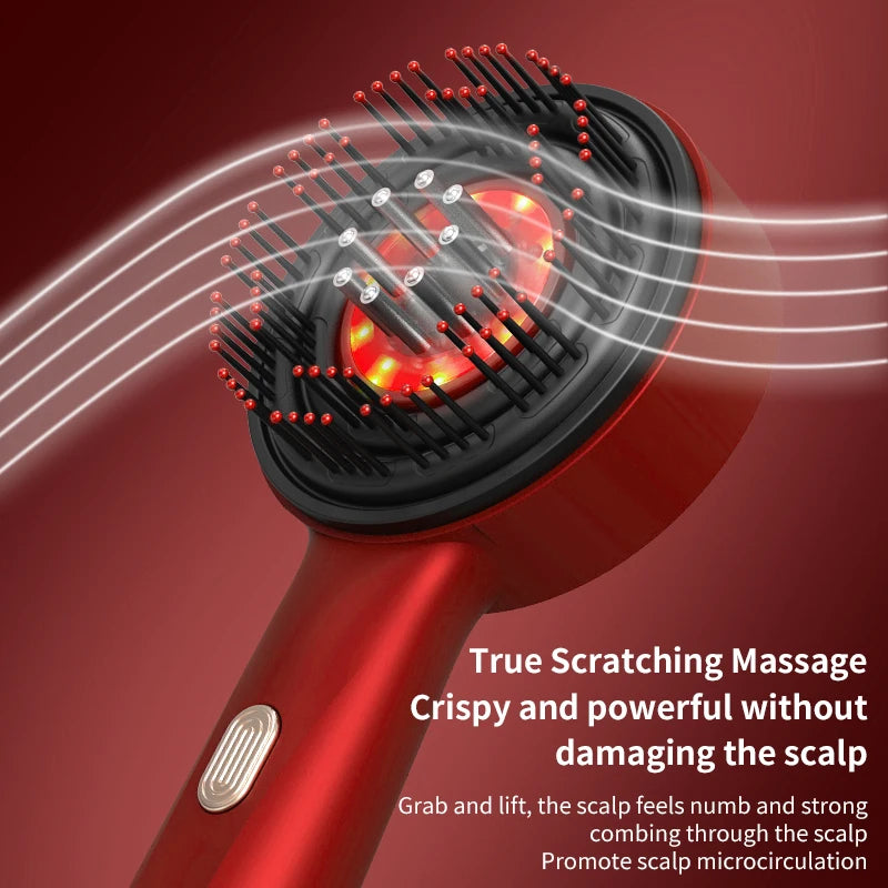 3-in-1 Red Light Therapy Scalp Massager – Electric Hair Growth Brush & Essential Oil Liquid Applicator for Thinning Hair